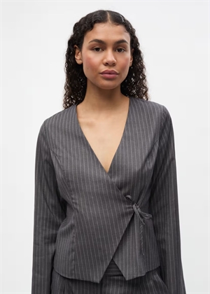 Encroydon ls bluse 7300 Grey/White Pinstriped Envii 